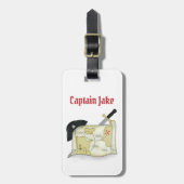 Fun Whimsical Pirate Treasmap Custom Gepäckanhänger (Vorderseite vertikal)