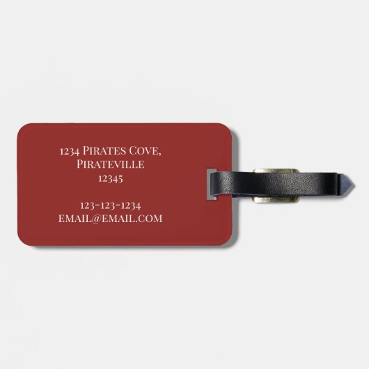 Fun Whimsical Pirate Treasmap Custom Gepäckanhänger (Rückseite horizontal)