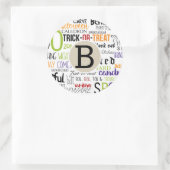 Fun Whimsical Rustic Halloween Kraft Gastgeschenk Runder Aufkleber (Tasche)