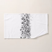 Fun Whimsical Silver Black Circles auf weißes Hand Badhandtuch Set (Handtuch)