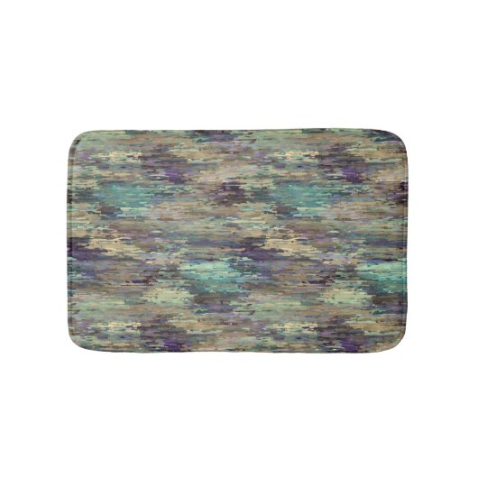 Fun Whimsical Violet Lila Taupe Aquamarine Strip P Badematte (Vorderseite)