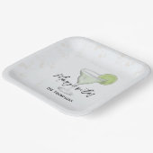 Fun Whimsical Watercolor Margarita Cocktail Drink Pappteller (Gewinkelt)