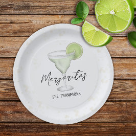Fun Whimsical Watercolor Margarita Cocktail Drink Pappteller