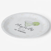 Fun Whimsical Watercolor Margarita Cocktail Drink Pappteller (Schrägansicht)