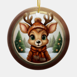 Fun Whimsical Winter Wildlife Christmas Decor  Cer Keramik Ornament