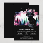 Fun Whimsy Cat Birthday Einladung (Vorne/Hinten)