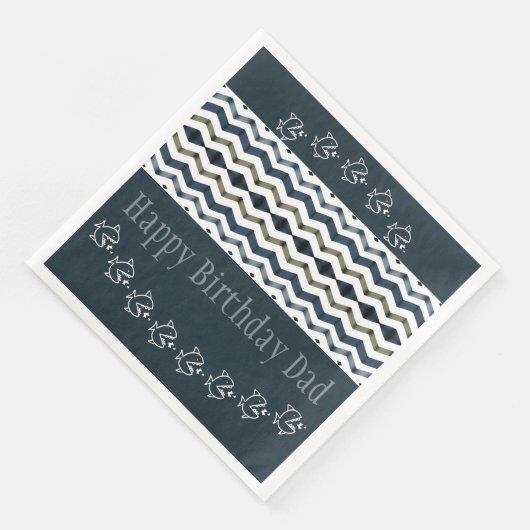 Fun Whimsy Fish Designer Geburtstag Serviette (Ecke)