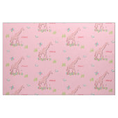 Fun Whimsy Pink Gemusterte Giraffen Personalisiert Stoff (Fat Quarter (45,7 x 55,9 cm))