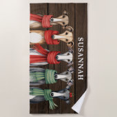 Fun Whippets and Grehyounds Hunde in Scarves Strandtuch (Vorderseite)