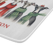 Fun Whippets im Winter Scarves Schneidebrett (Ecke)