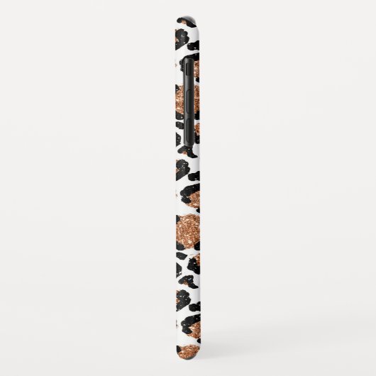 Fun White and Gold Foil Geetah Muster Case-Mate iPhone Hülle (Hinten/Links)