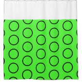 Fun White Black Bright Lime Green Geometric Art Duschvorhang (Vorderseite)