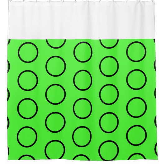 Fun White Black Bright Lime Green Geometric Art Duschvorhang (Vorderseite)