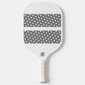 Fun White Bold Twin Racing Stripes Polka Dots Pickleball Schläger (Vorderseite)