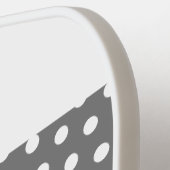 Fun White Bold Twin Racing Stripes Polka Dots Pickleball Schläger (Linke Seite)