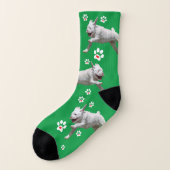 Fun White Boxer Dog Socken (Links - Außen)