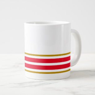 Fun White Bright Red Bottom Edge Racing Streifen Jumbo-Tasse