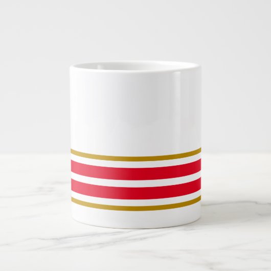 Fun White Bright Red Bottom Edge Racing Streifen Jumbo-Tasse (Vorderseite)