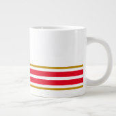Fun White Bright Red Bottom Edge Racing Streifen Jumbo-Tasse (Rechts)