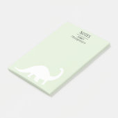 Fun White Brontosaurus Silhouette | PERSONALISIERT Post-it Klebezettel (angewinkelt)