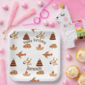 Fun White Brown Kinder Spielzeug Flugzeug Boot Geb Pappteller (Party)