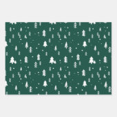 Fun White Christmas Tree Muster Geschenkpapier Set (Vorderseite)