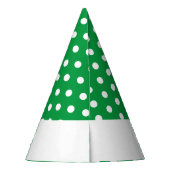 Fun White Dots Rim Stripe Kelly Green Hintergrund Partyhütchen (Rückseite)