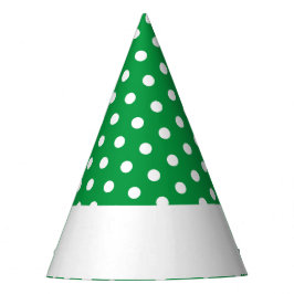 Fun White Dots Rim Stripe Kelly Green Hintergrund Partyhütchen