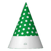 Fun White Dots Rim Stripe Kelly Green Hintergrund Partyhütchen (Links)