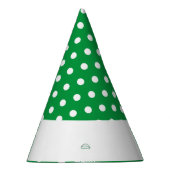 Fun White Dots Rim Stripe Kelly Green Hintergrund Partyhütchen (Rechts)