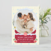 Fun White Frohe Weihnachts-Schnee Globe Fotokarte Einladung (Stehend Vorderseite)