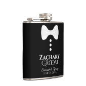 Fun White Krawatte Tuxedo Groom Hochzeitsflasche Flachmann (Rechts)