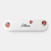 Fun White Ladybug Skateboard (Horizontal)
