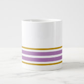 Fun White Lavender Bottom Edge Racing Stripes Jumbo-Tasse (Vorderseite)