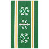 Fun White Nordic Snowflakes Forest Green Stripes Tischdecke (Vorderseite)