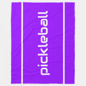 Fun White PICKLEBALL Text Stripes On Bright Purple Fleecedecke (Vorderseite)