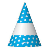 Fun White Polka Dots Banded Sky Blue Background Partyhütchen (Links)