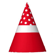 Fun White Polka Dots Matching Red Color Block