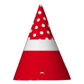 Fun White Polka Dots Matching Red Color Block Partyhütchen (Rechts)