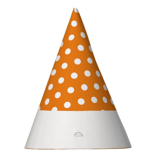 Fun White Polka Dots Rim Stripe Orange Hintergrund Partyhütchen (Rechts)