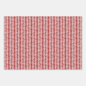 Fun White Polka zeigt Zickzack Streifen auf dunkel Geschenkpapier Set (Vorderseite 3)