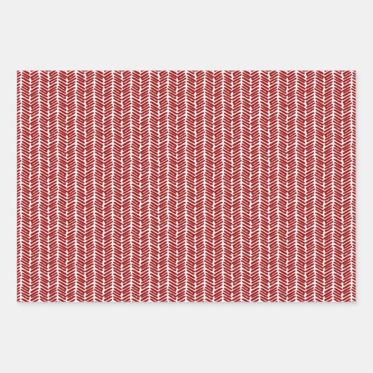 Fun White Polka zeigt Zickzack Streifen auf dunkel Geschenkpapier Set (Vorderseite 2)