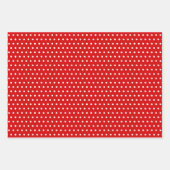 Fun White Polka zeigt Zickzack Streifen auf Rot Geschenkpapier Set (Vorderseite)