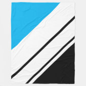 Fun White Racing Streifen auf hellen Sky Blue Blac Fleecedecke (Vorderseite)