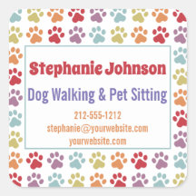 Fun White Rainbow Colored Paw Prints Dog Walking