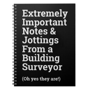 Fun Wichtiger Gebäude Surveyor Notizblock