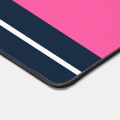 Fun Wide Bold Rosa White Navy Blue Racing Streifen Schreibtischunterlage (Ecke)