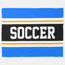 Fun Wide Bright Blue Black SOCCER Racing Streifen Fleecedecke