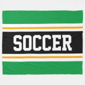 Fun Wide Bright Green Black SOCCER Racing Streifen Fleecedecke (Vorderseite (Horizontal))