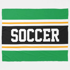 Fun Wide Bright Green Black SOCCER Racing Streifen Fleecedecke